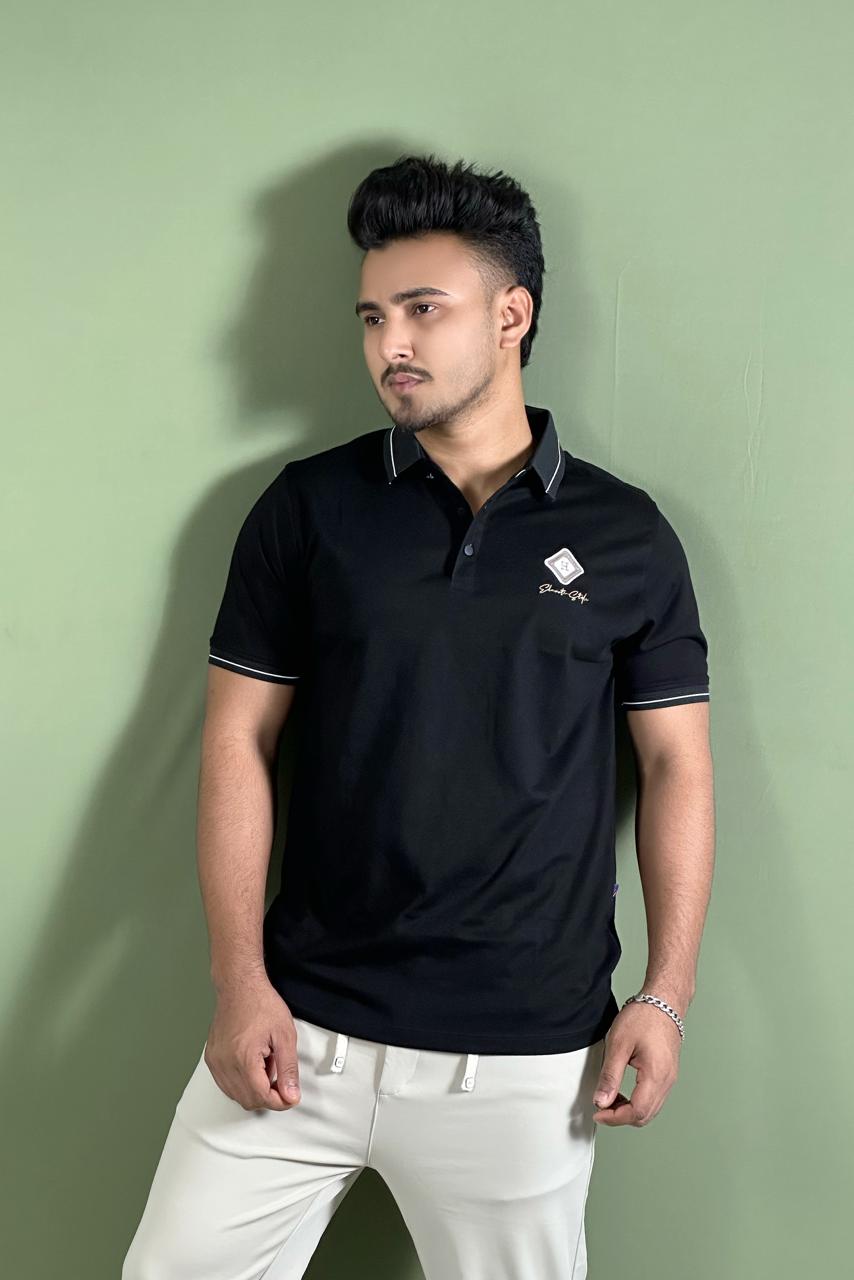 ব্ল্যাক কালার পোলো টি-শার্ট-H